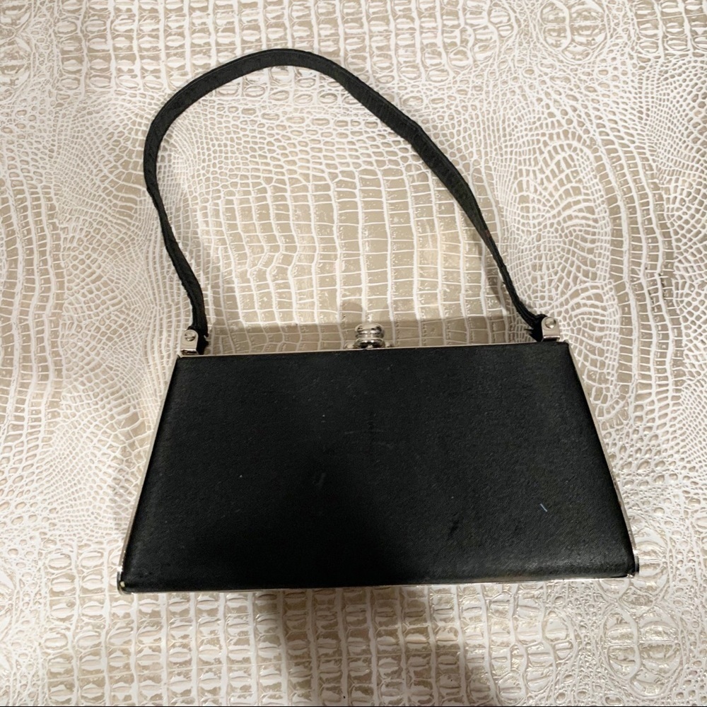 Sasha Women’s Vintage Black Satin‎ Purse